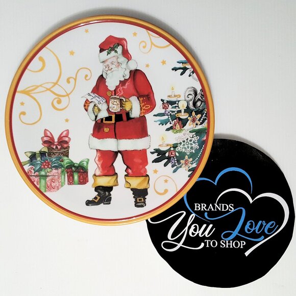 NEW Williams Sonoma Twas the Night Before Christmas Melamine Santa Claus Plate - Picture 2 of 3